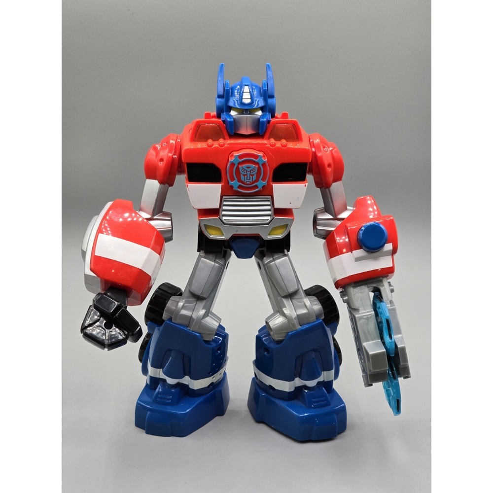 Transformers Optimus Prime Rescue Bots 10" Figure Playskool 2012 Tested Working